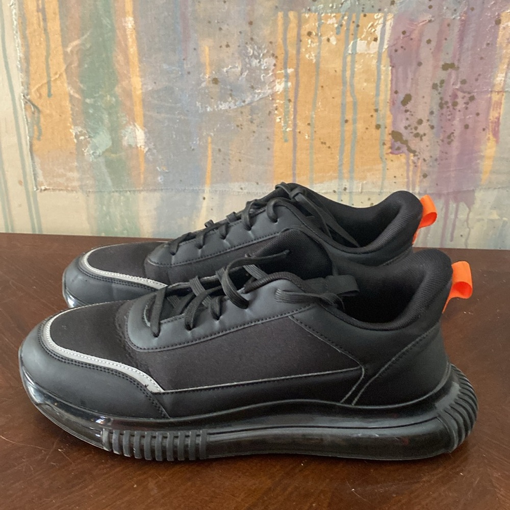 French Connection Kalen Lace Up Athletic Sneakers Black Mens 11